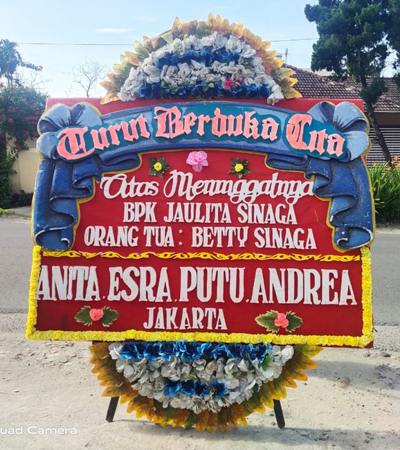 papan bunga model Jakarta untuk acara duka cita